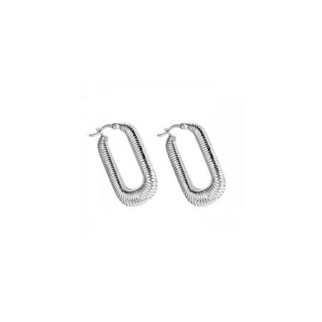 Pendientes Itemporality Rizzo Aro Rectangular Gusano Plata Baño Rodio SEA-100-401-UU