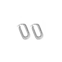 Pendientes Itemporality Rizzo Aro Rectangular Gusano Plata Baño Rodio SEA-100-401-UU