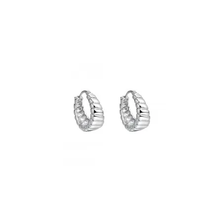 Pendientes Itemporality Rizzo Aro Piramidal Gusano Plata Baño Rodio SEA-100-402-UU