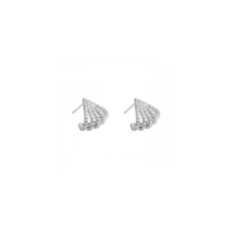 Pendientes Itemporality Abanico Plata Baño Rodio y Circonitas Blancas SEA-101-384-UU