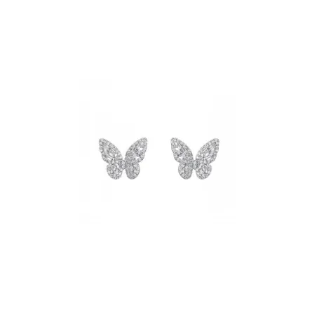 Pendientes Itemporality Fika Mariposa Plata Baño Rodio y Circonitas Blancas SEA-101-386-UU