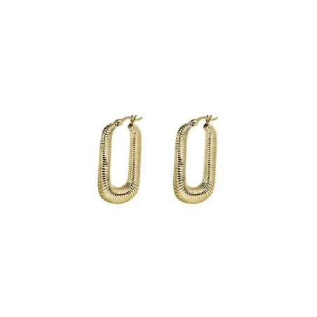 Pendientes Itemporality Rizzo Aro Rectangular Gusano Plata Baño Oro SEA-200-401-UU