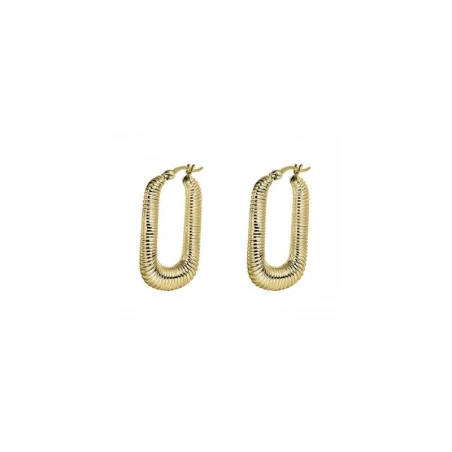 Pendientes Itemporality Rizzo Aro Rectangular Gusano Plata Baño Oro SEA-200-401-UU