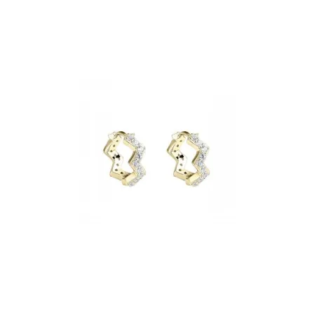 Pendientes Itemporality Aire Aros zigzag Plata Baño Oro y Circonitas Blancas SEA-201-387-UU