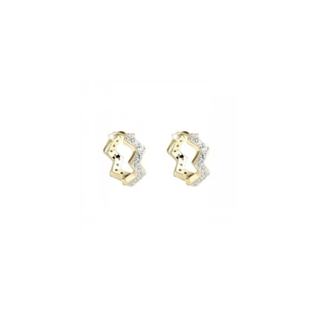 Pendientes Itemporality Aire Aros zigzag Plata Baño Oro y Circonitas Blancas SEA-201-387-UU