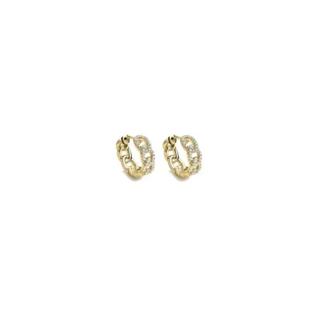 Pendientes Itemporality Join Aros Eslabones Plata Baño oro y Circonitas Blancas SEA-201-393-UU