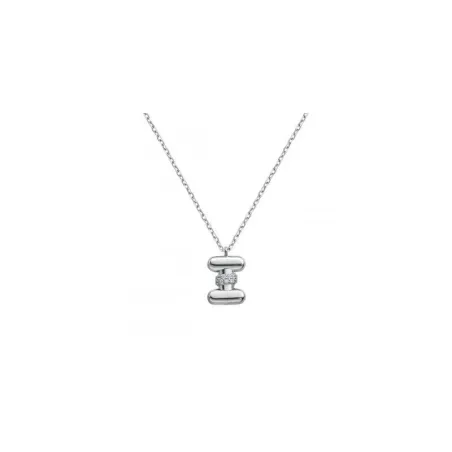 Gargantilla Itemporality Initials Letra I Plata Baño Rodio y Circonitas  Blancas SNL-101-165-UU