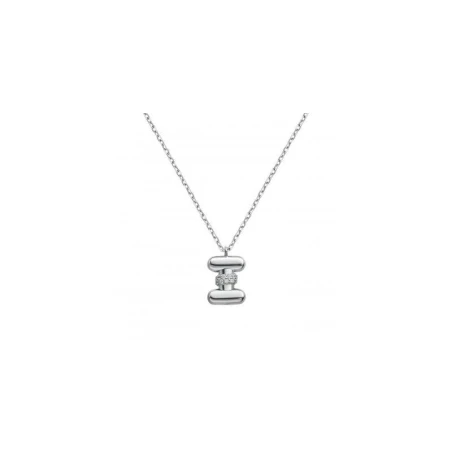 Gargantilla Itemporality Initials Letra I Plata Baño Rodio y Circonitas Blancas SNL-101-165-UU