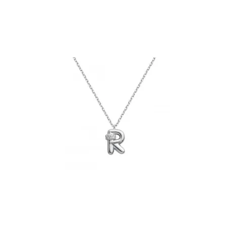 Gargantilla Itemporality Initials Letra R Plata Baño Rodio y Circonitas  Blancas SNL-101-174-UU