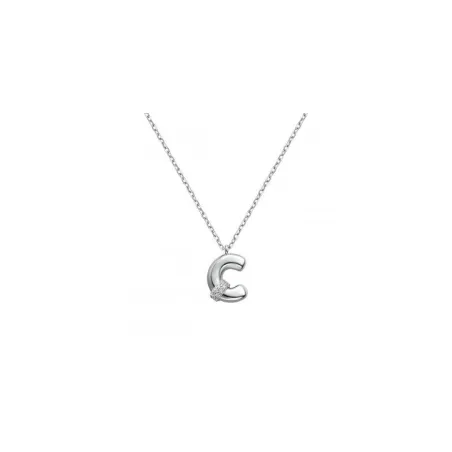 Gargantilla Itemporality Initials Letra C Plata Baño Rodio y Circonitas  Blancas SNL-101-159-UU
