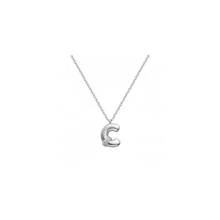 Gargantilla Itemporality Initials Letra C Plata Baño Rodio y Circonitas Blancas SNL-101-159-UU