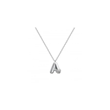 Gargantilla Itemporality Initials Letra A Plata Baño Rodio y Circonitas Blancas SNL-101-157-UU