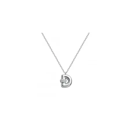 Gargantilla Itemporality Initials Letra D Plata Baño Rodio y Circonitas  Blancas SNL-101-160-UU