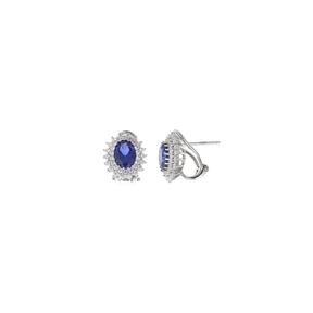 Pendientes Salvatore Legacy Plata Baño Rodio y Circonitas blancas y Azul Zafiro 136A0680
