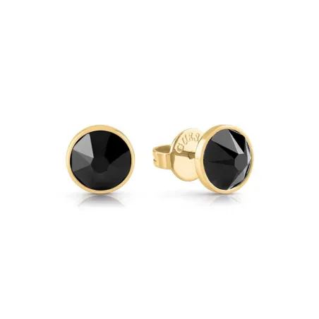 Pendientes Guess Frontier Acero Baño Oro y Cristal Negro JUME01343JWYGBKT-U