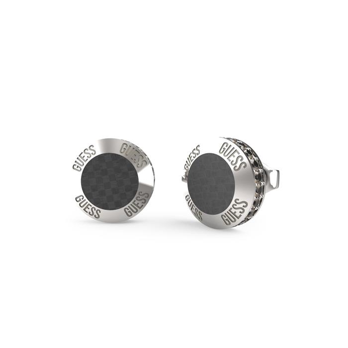 Pendientes Guess Racer Tag Acero Inoxidable y Cristales Negros JUME04040JWSTBKT-U