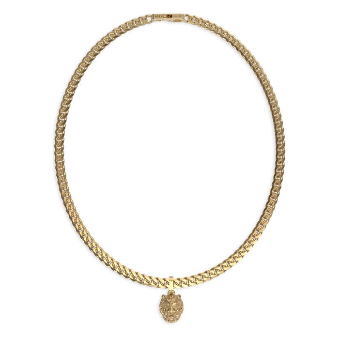 Collar Guess Lion king Acero Baño Oro Hombre JUMN01301JWYGT-U