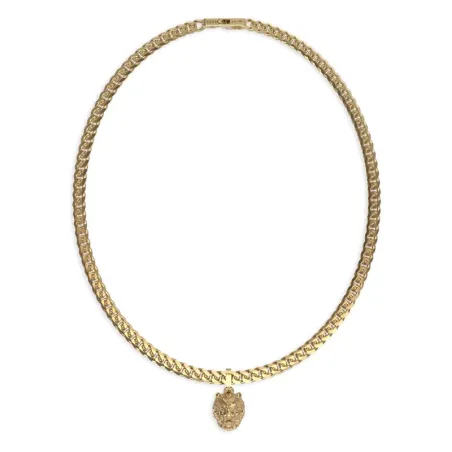 Collar Guess Lion king Acero Baño Oro Hombre JUMN01301JWYGT-U