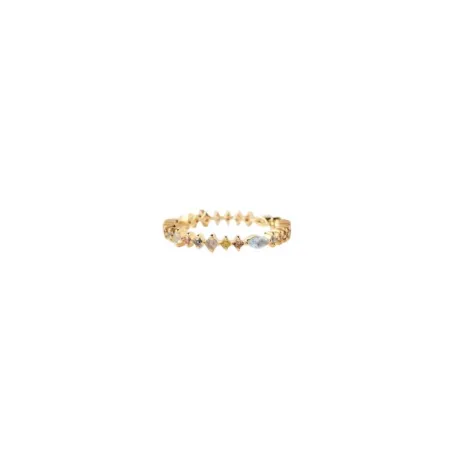 Anillo PdPaola Color Essentials Lotus Plata Baño Oro y Circonitas Multicolor AN01-C80