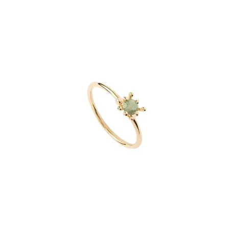 Anillo PdPaola Color Essentials Fleur Plata Baño Oro y Circonita Verde AN01-C91