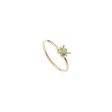 Anillo PdPaola Color Essentials Fleur Plata Baño Oro y Circonita Verde AN01-C91