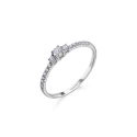 Anillo Le Carré Mujer Oro Blanco 18Kt y Diamantes GA131OB