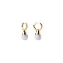 Pendientes PdPaola Aqua Riviera Aros Plata Baño Oro y Piedras Agata Azul AR01-C42-U