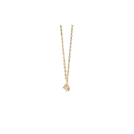 Collar PdPaola Fleur Plata Baño Oro y Circonita Gris CO01-963-U