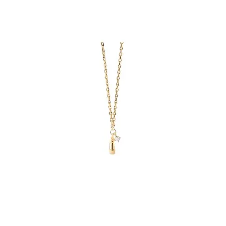 Collar PdPaola Kira Gota Plata Baño Oro y Circonita Blanca CO01-972-U