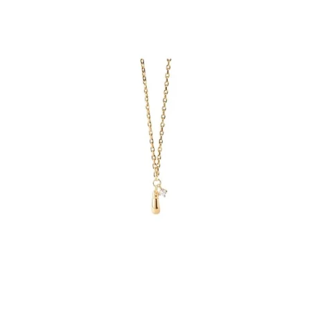 Collar PdPaola Kira Gota Plata Baño Oro y Circonita Blanca CO01-972-U