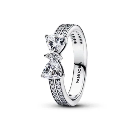 Anillo Pandora Doble Banda Lazo Brillante 193552C01