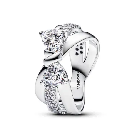Anillo Pandora Banda Cruzada Lazo Brillante 193553C01