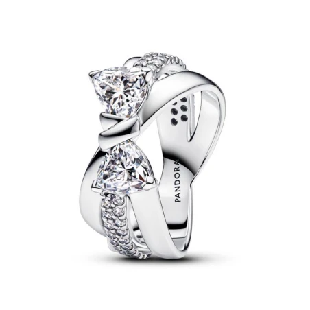 Anillo Pandora Banda Cruzada Lazo Brillante 193553C01