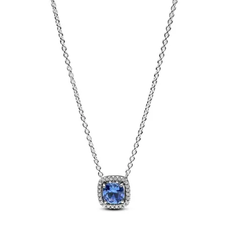 Gargantilla Pandora Halo Azul Cuadrado Brillante 393560C01-45