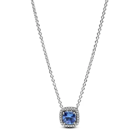 Gargantilla Pandora Halo Azul Cuadrado Brillante 393560C01-45
