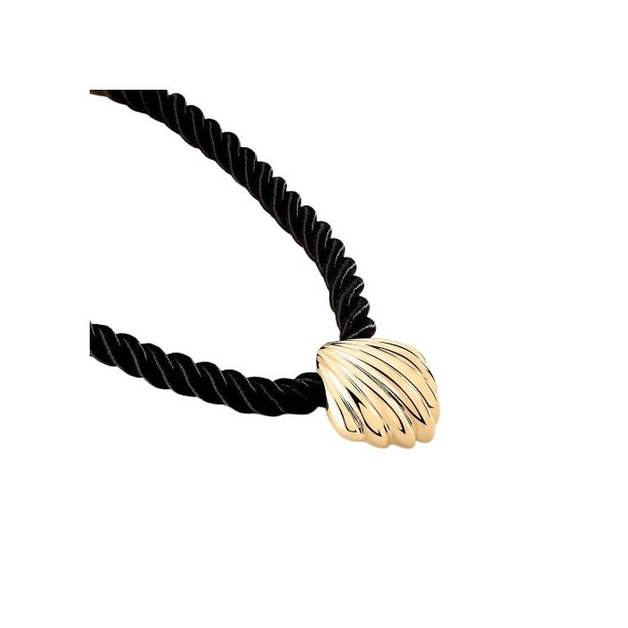 Collar Corto Agatha Paris Concha Baño Oro y Piel Trenzada 02680404-270-TU