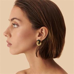 Pendientes Agatha Paris Baño Oro y Esmalte Negro 02380708-270-TU 2