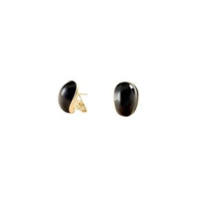 Pendientes Agatha Paris Baño Oro y Esmalte Negro 02380710-270-TU