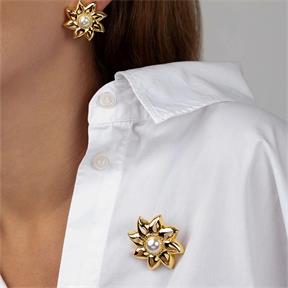 Pendientes Agatha Paris Sol Baño Oro y Perla 02380702-294-TU 2