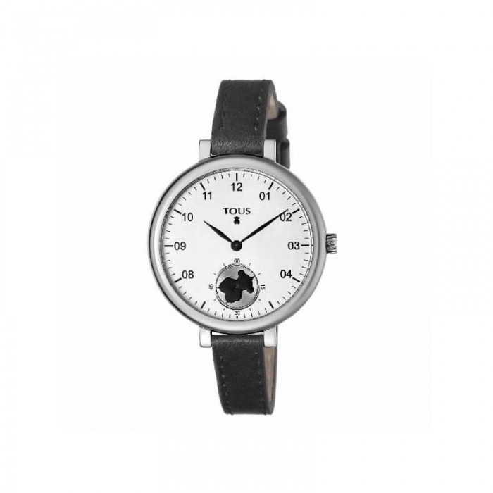 Reloj Tous esfera blanca correa negra