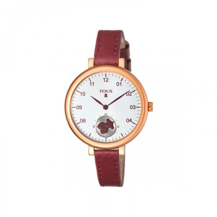 Reloj Tous caja dorada piel roja