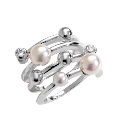 Anillo Majorica Cercle Plata y Perlas 4 y 6mm 10554.01.2.921.010.1