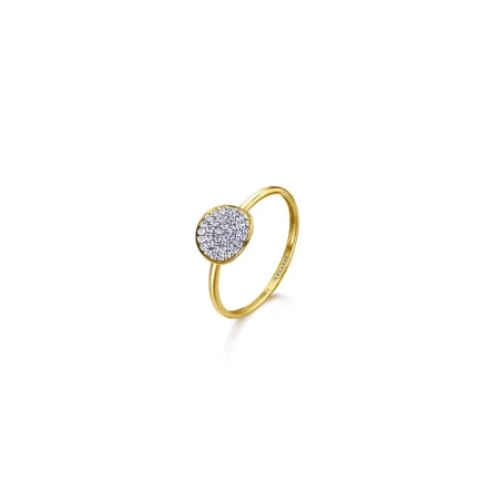 Anillo Le Carré Oro Amarillo 18kt y Disco Diamantes GA150OA