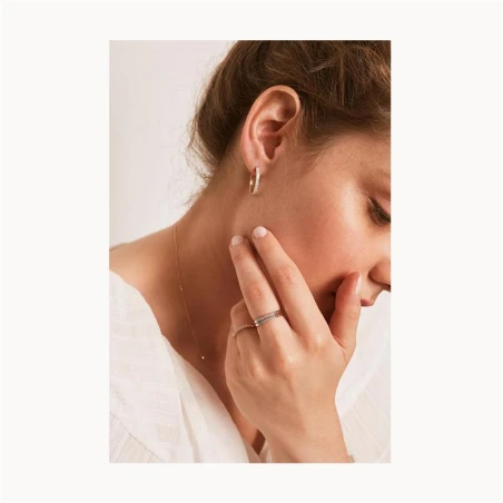 Pendientes Le Carré Aros Oro Amarillo 18kt y Diamantes GB100OA.00