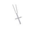 Gargantilla Le Carré Cruz Oro Blanco 18kt y Diamantes GD039OB.00