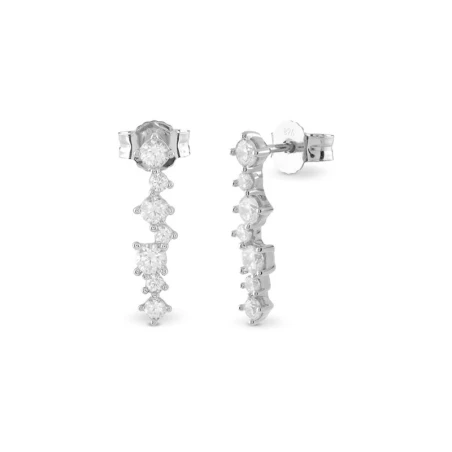 Pendientes Guess Jardin Plata Baño Rodio y Circonitas Blancas JSBE04494JWRHT-U