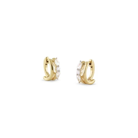Pendientes Guess Nuances Aro Espiral Plata Baño Oro y Circonitas Blancas JSBE04514JWYGT-U