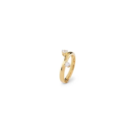 Anillo Guess Nunaces Plata Baño Oro y Circonitas Blancas JSBR04523JWYG54