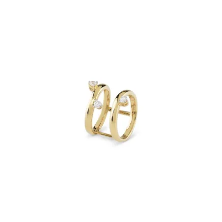 Anillo Guess Nuances Plata Baño Oro Doble Aro y Circonitas Blancas JSBR04527JWYG54
