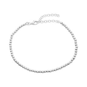 Pulsera Plata Baño Rodio Bolas 4mm PI-BOLA-4